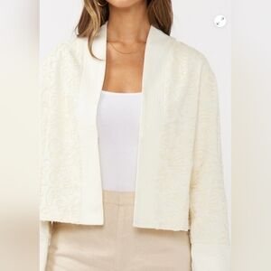 lovestitch Vanilla Miss Me Soutache Quilted Open-Front Denim Jacket Size Large